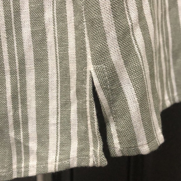 NAIF Linen Blend Tunic Striped Casual Sleeveless V Neck Sundress - Picture 7 of 9